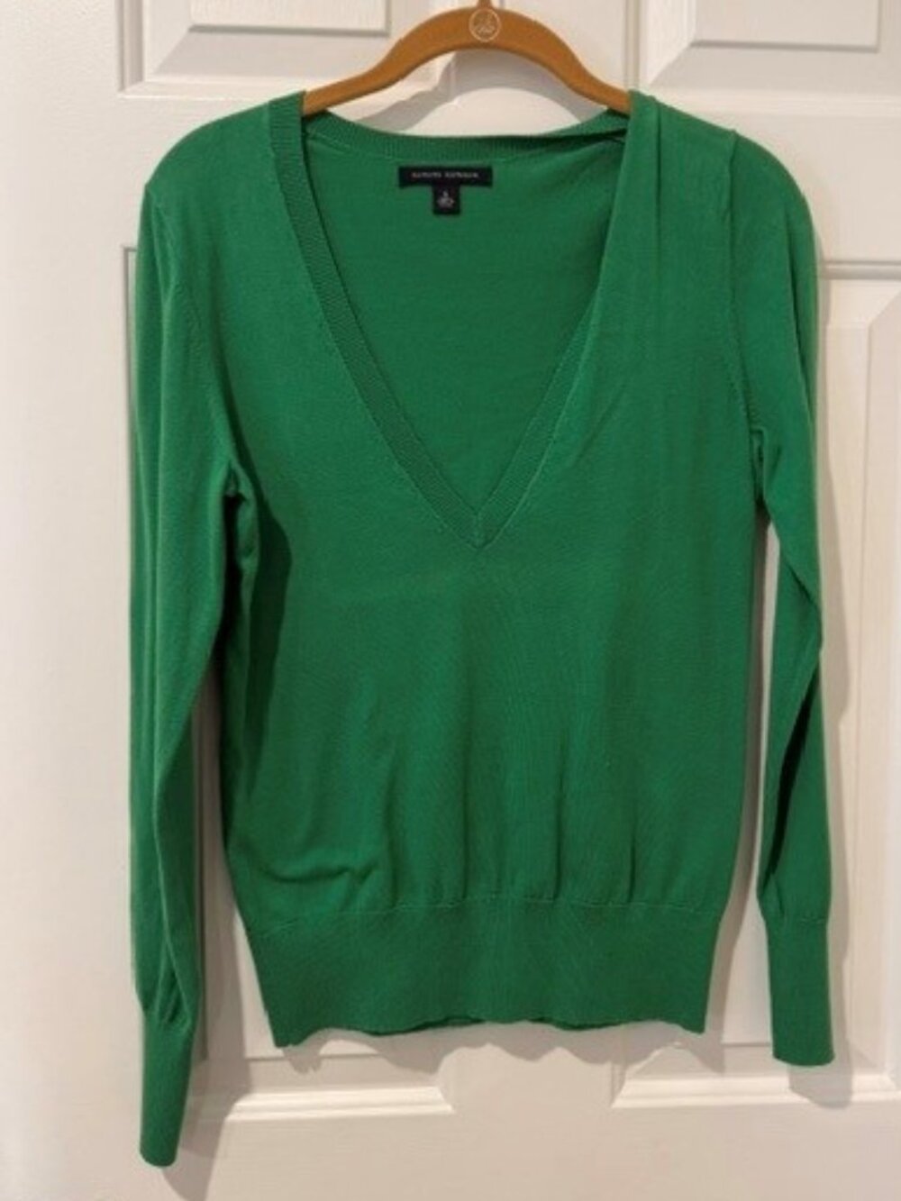 Banana Republic Cotton Green V-Neck - S.